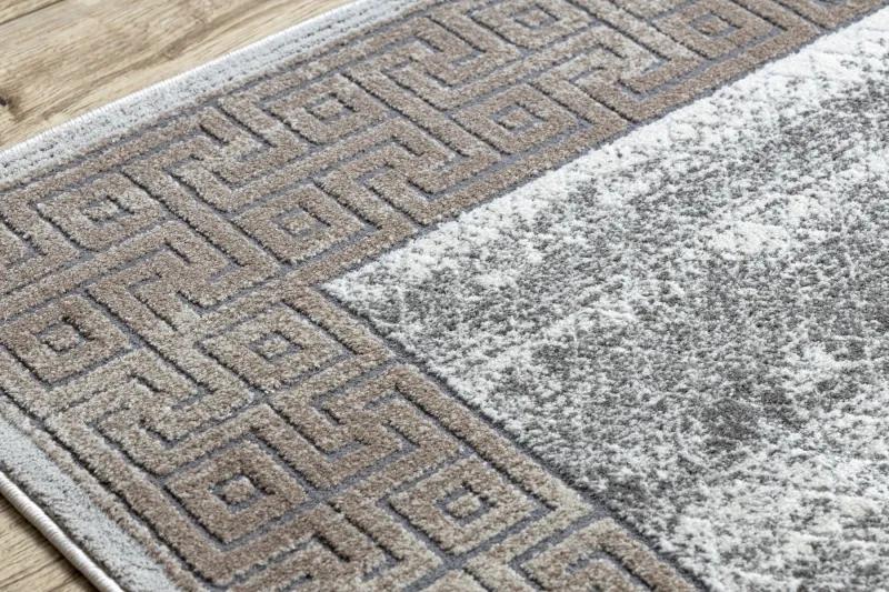 Moderný koberec NOBLE 1512 67 vzor rámu, Grécky vintage - Štrukturálny, dve vrstvy rúna, krémová béžová Veľkosť: 120x170 cm