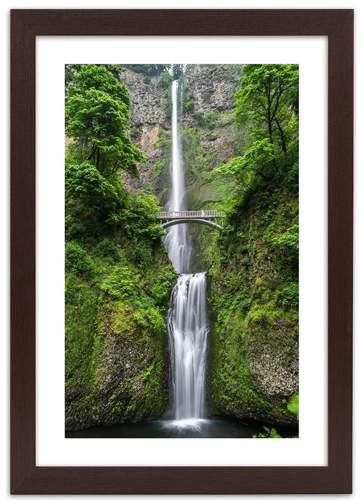 Gario Plagát Most cez vodopád Farba rámu: Bez rámu, Rozmery: 30 x 45 cm