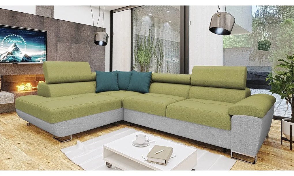 Rohová sedačka Alvin, Dostupné poťahy: ekokoža Soft 017 + Uttario Velvet 2971 + Kronos 02, Strana: ľavá