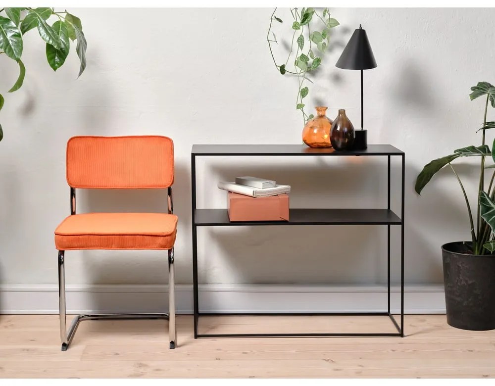 Oranžová menčestrová jedálenská stolička Rupert – Unique Furniture