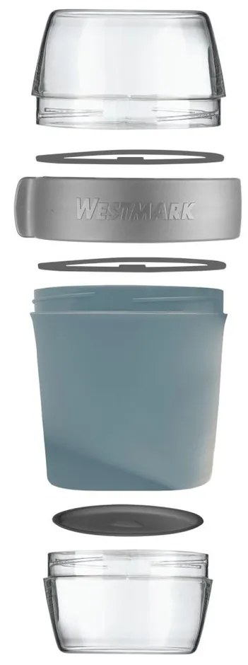Westmark Trojdielna dóza na jedlo, 1150 ml, modrá