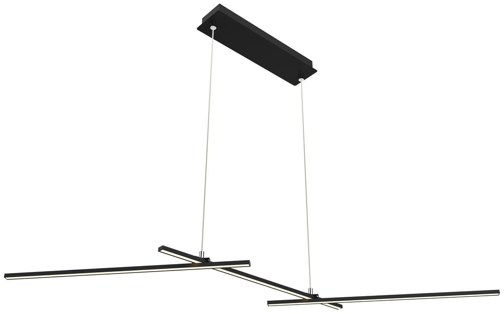 CLX Dizajnový závesný luster LED nad jedálenský stôl SEGOVIA, 23 W, denné biele svetlo, čierna