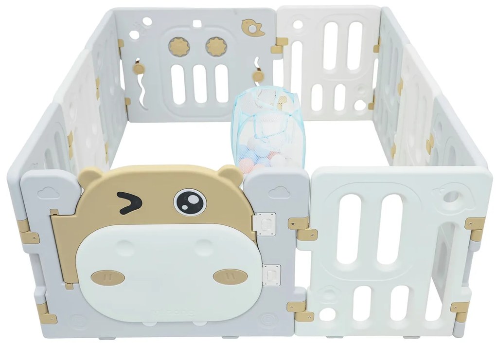 Modulárna ohrádka Hippo modrá pre deti ZOG.SQ-002 Farba: hnedá