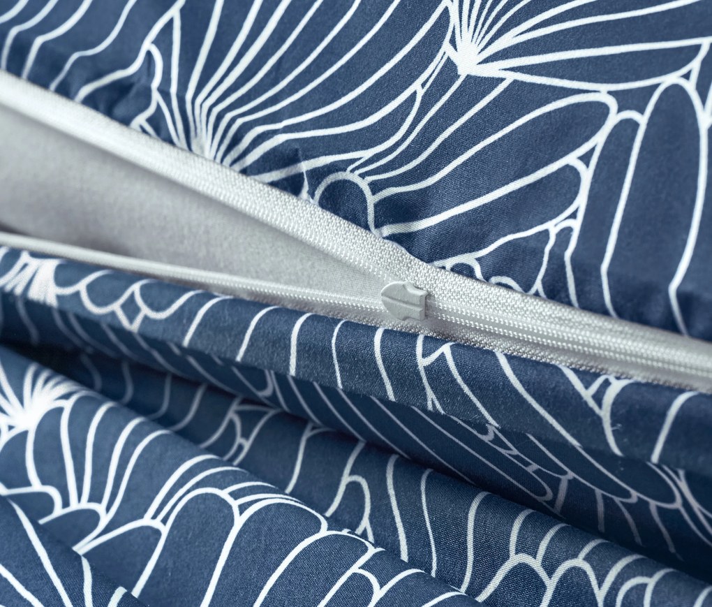 Posteľná bielizeň z mikrovlákna, mušle, modrá, štandardná veľkosť