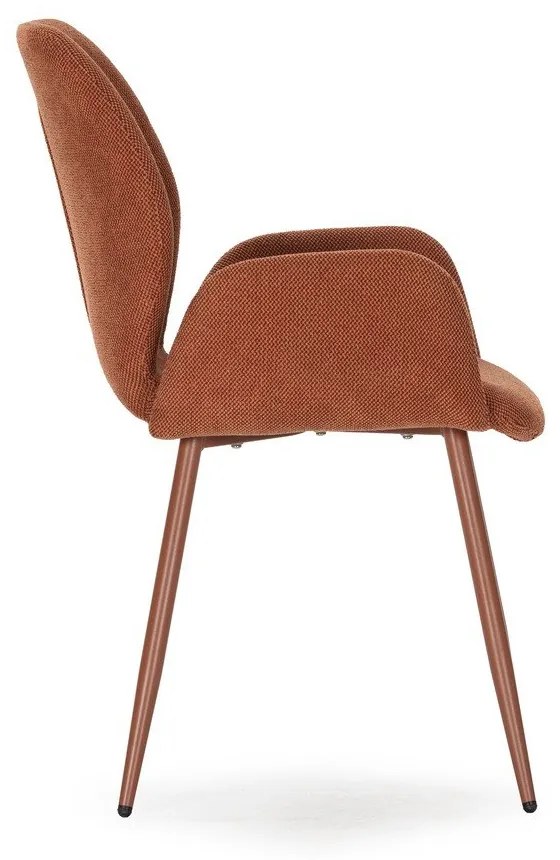 Terakotové čalúnené jedálenské kreslá v súprave 2 ks Ansu – Marckeric