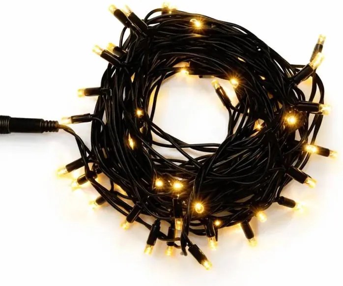 DECOLED Svetelný reťazec Easy Fix LED, 20 m, vonkajší, teplá biela, 120 diód, čierny kábel, IP67