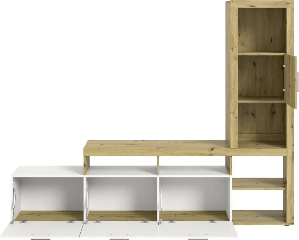 Obývacia stena Jacky, dub artisan/biela