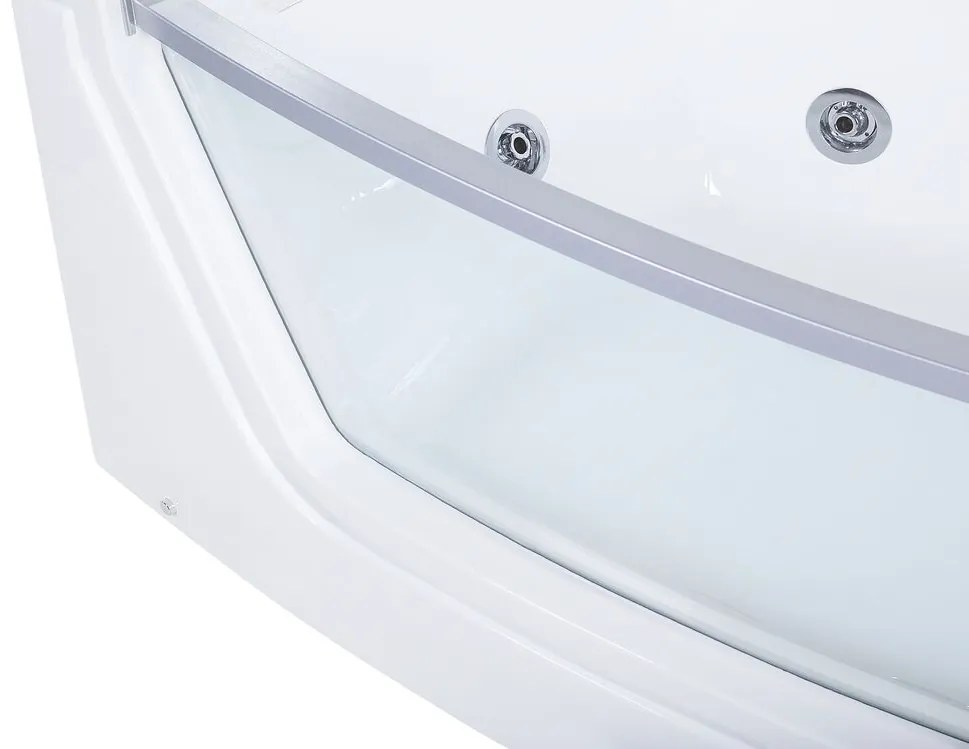 Vírivá vaňa s LED osvetlením 175 x 85 cm biela FUERTE Beliani