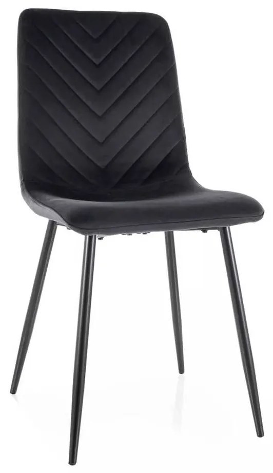 Jedálenská stolička Freville Velvet, čierna