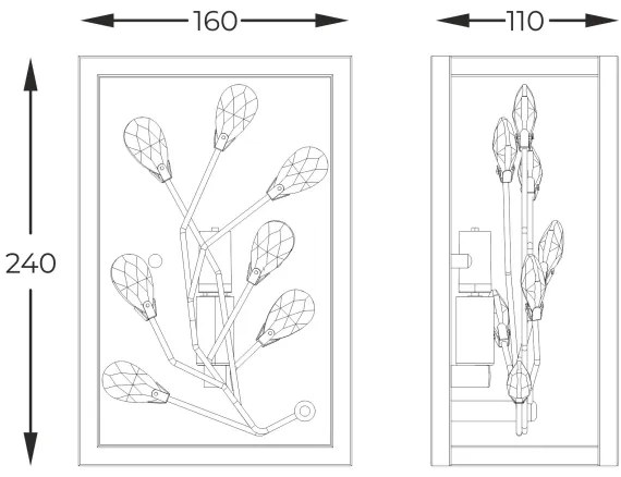 Zuma Line W0578-01A-B5V7 - Nástenné svietidlo SPRING 1xG9/33W/230V zlatá