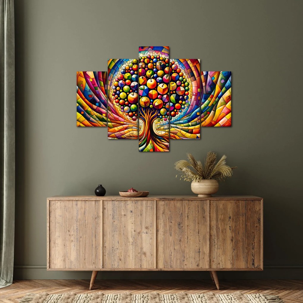 Obraz – Farebný strom s jablkami (150x105 cm)
