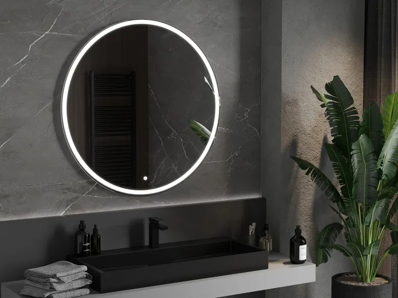Mexen Gobi, LED okrúhle kúpeľňové zrkadlo s podsvietením 100 cm, 6000K, ochrana proti zahmlievaniu, 9801-100-100-611-00
