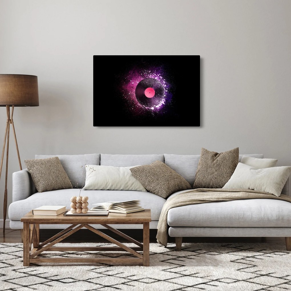 Obraz - Vinylová doska v ružovo-fialových (90x60 cm)