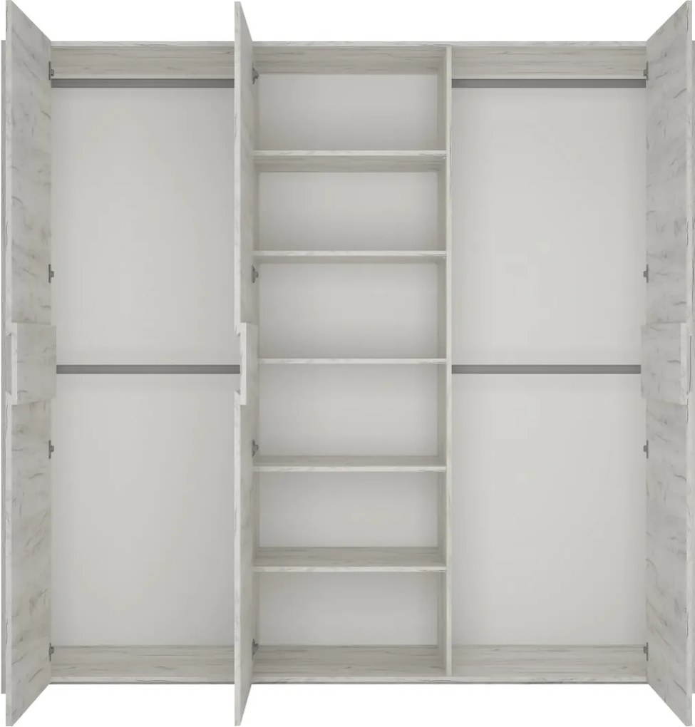 Sconto Šatníková skriňa ANGEL 22 dub craft biely