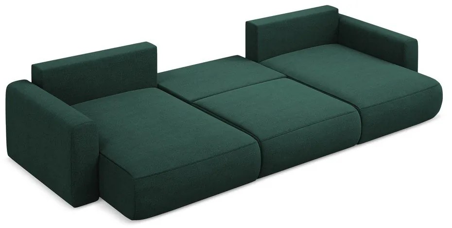 Zelená rozkladacia/s úložným priestorom rohová pohovka (do tvaru "U") Kapua – Makamii