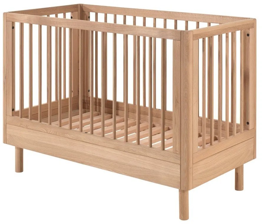 Postieľka z dubového dreva s nastaviteľnou výškou 60x120 cm v prírodnej farbe Forrest – Vipack