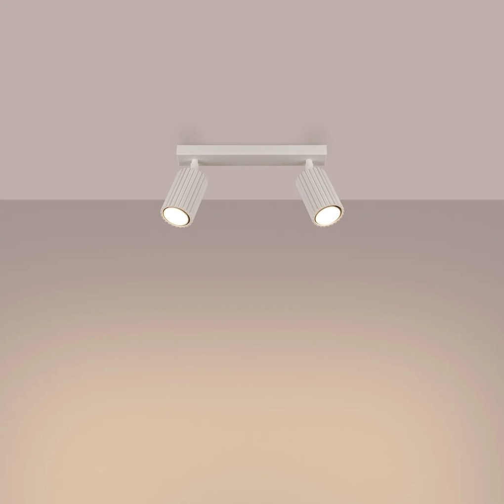 Bodové svietidlo Karbon, 2x béžové kovové tienidlo, (možnosť polohovania)