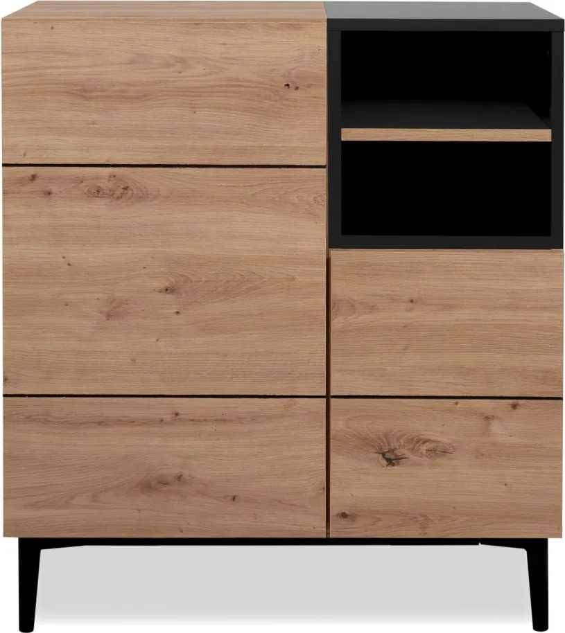 Skrinka 2-dverová Nola, dub artisan/čierna