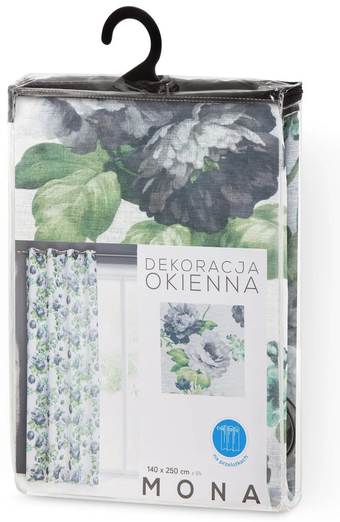 ZÁVES NA KRÚŽKOCH MONA 140X250 CM VZOROVANÁ