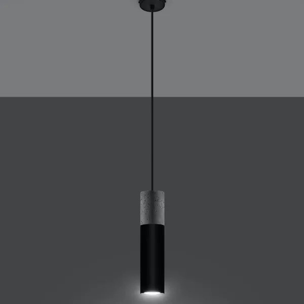 Sollux SL.0650 - Luster na lanku BORGIO 1xGU10/40W/230V betón/kov čierna