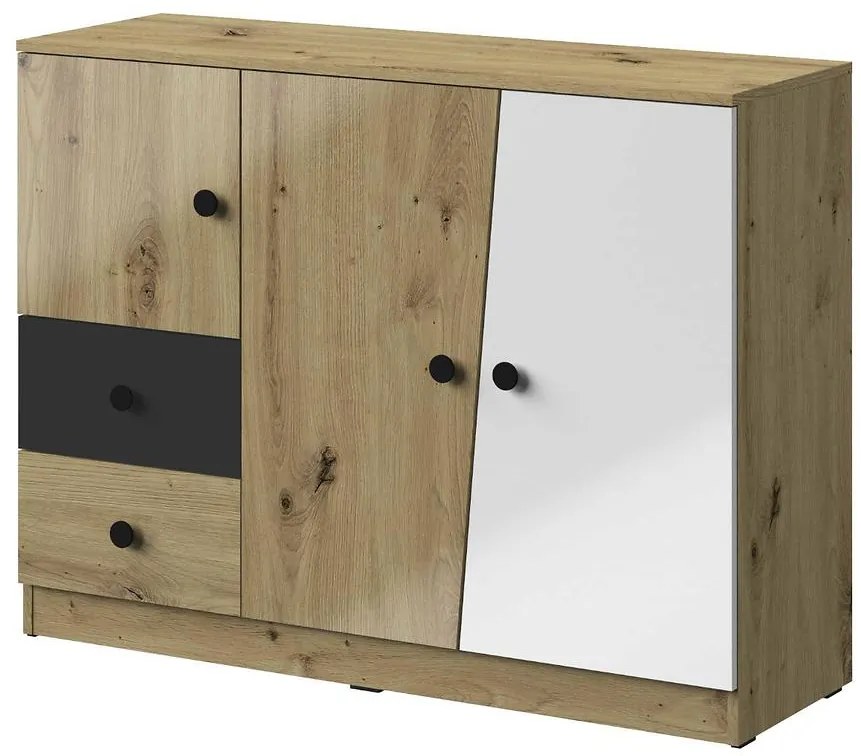 Komoda Nero 07 120 – Čierna Lesk