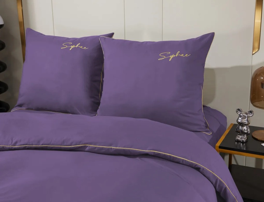 Dekorstudio Posteľné obliečky s výšivkou PBH-06 v fialovej farbe