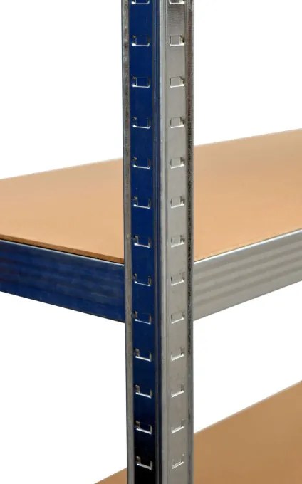 Regál 180x90x30 cm strieborný