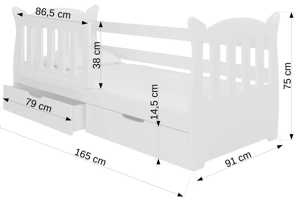 Detská posteľ 160x75 cm. Akcia -19%. Vlastná spoľahlivá doprava až k Vám domov. 1052087