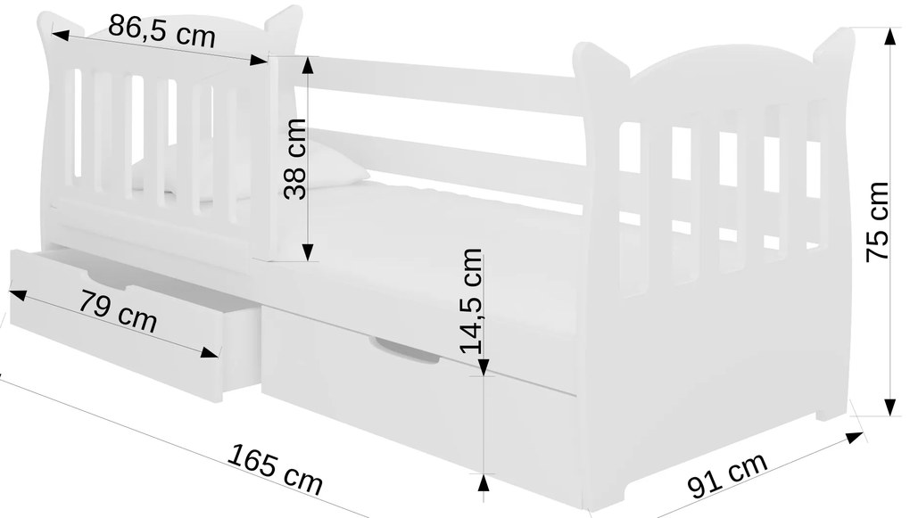 Detská posteľ 160x75 cm. Akcia -21%. Vlastná spoľahlivá doprava až k Vám domov. 1052089