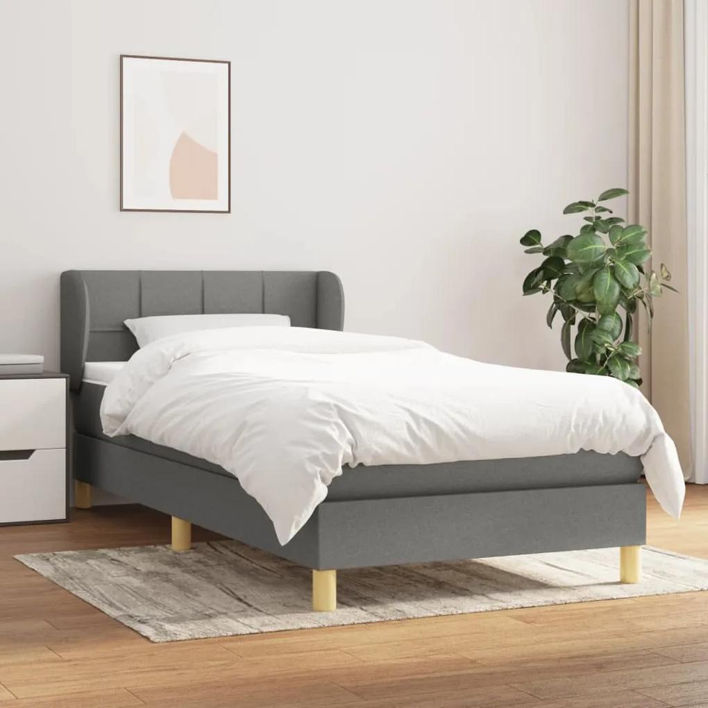 Boxspring posteľ s matracom tmavosivá 90x200 cm látka 3126774