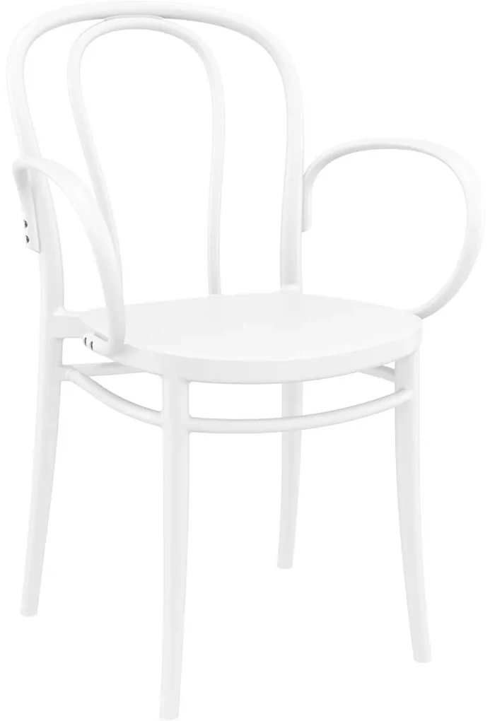 VICTOR XL záhradná stolička s podrúčkami white