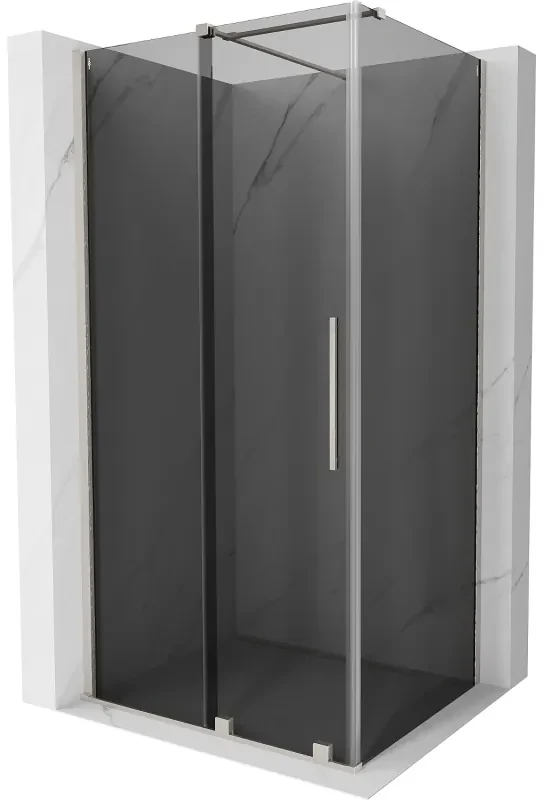 Mexen Velar, sprchový kút s posuvnými dverami 110 x 70 cm, 8mm šedé sklo, brúsená oceľ, 871-110-070-41-97