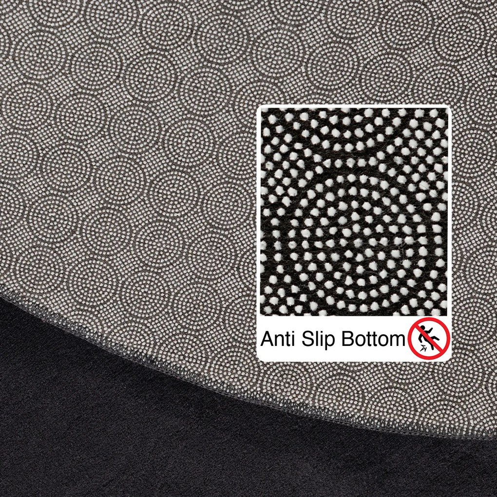 Kusový koberec Sky 5400 Black kruh, 120x120 (priemer) kruh, čierna, obývacia izba, Ayyildiz