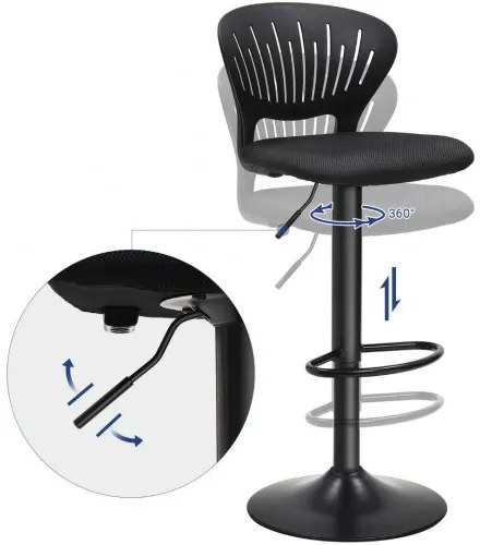 Barové stoličky 2 ks SONGMICS LJB04BK