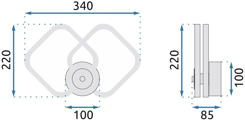 Toolight, LED nástenné svietidlo APP1044-W, čierna, OSW-09845