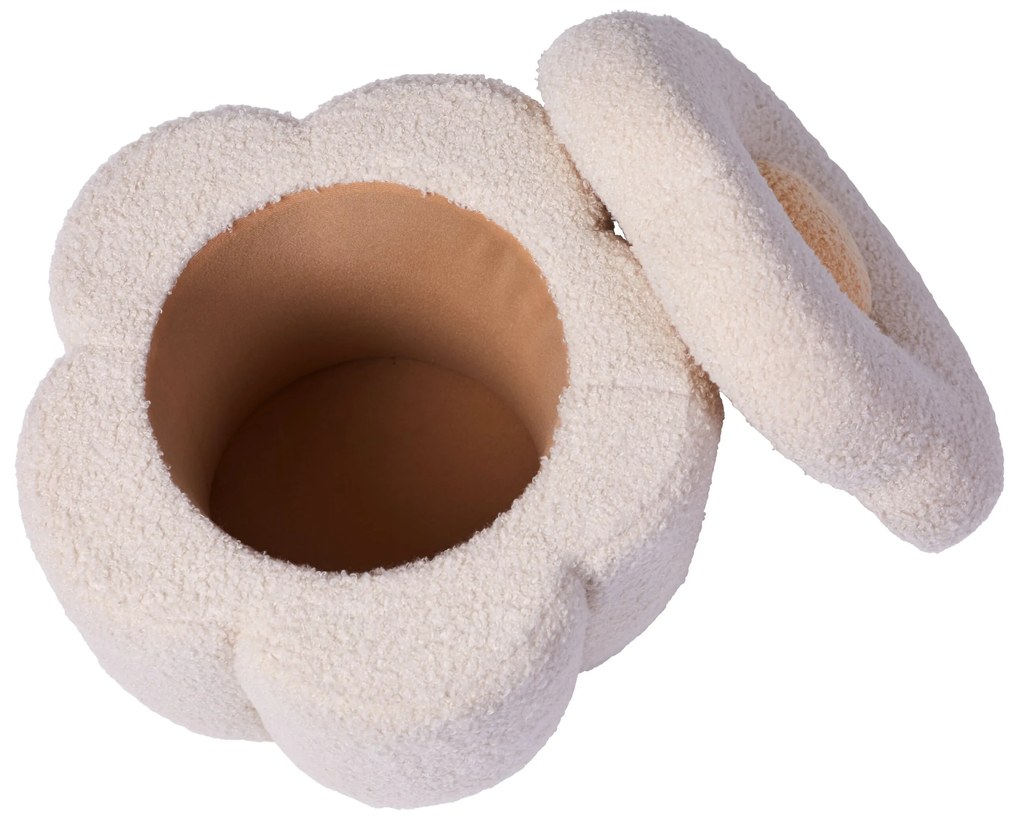 Box na hračky 2v1 Kvetina Off White