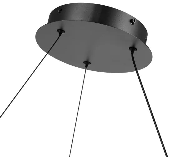 Brilagi-LED Stmievateľný závesný luster na lanku TWISTER LED/48W/230V pr. 50 cm čierna +DO