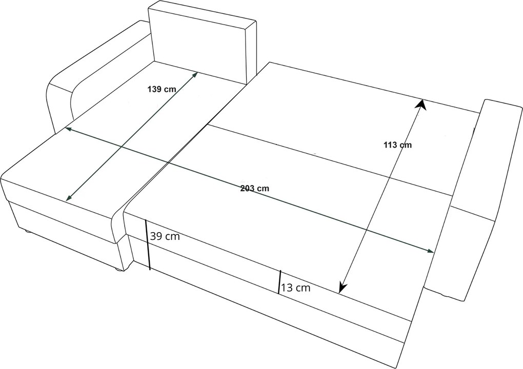Rozkladacia obojstranná sedacia súprava do L VALERIO 238x140 cm, tmavozelená + 2 vankúšiky ZDARMA