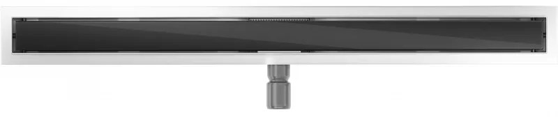 Mexen Flat nerezový sprchový žľab 90 cm vzor čierne sklo, 1026090-15