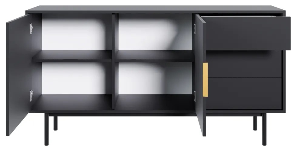 Komoda VIVALA 2D3S, čierna