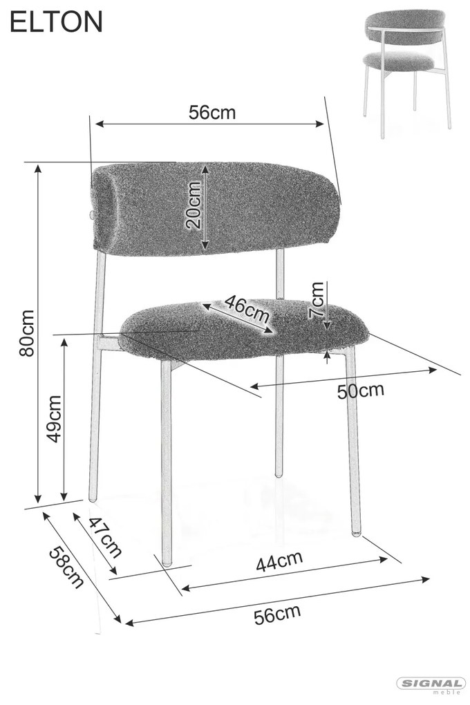 Jídelní židle Elton béžová/černá