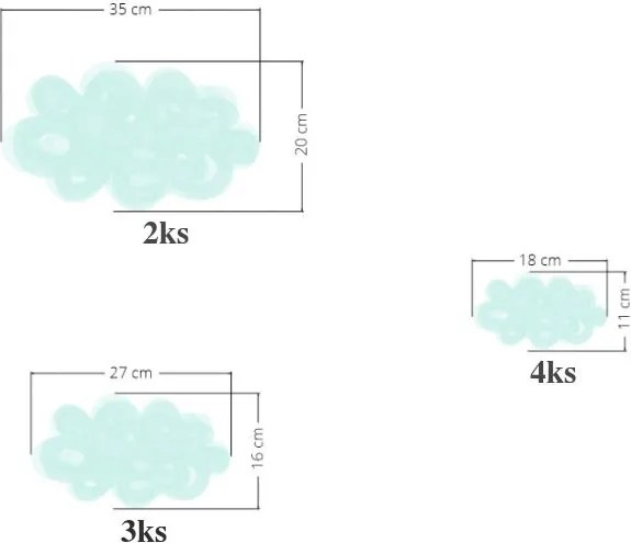 lovel.sk Nálepka na stenu Pastel - obláčiky 9 ks DK252