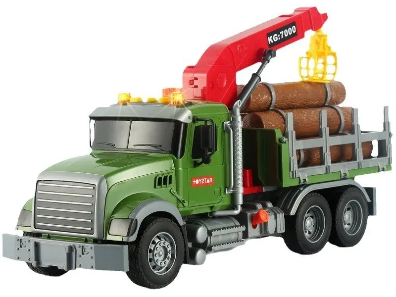 LEAN TOYS Nákladné auto so žeriavom na prepravu dreva