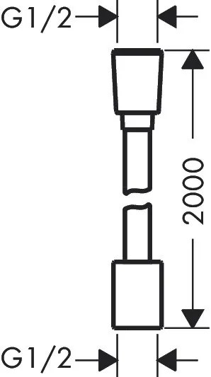 Hansgrohe Designflex, textilná sprchová hadica 2000 mm, čierna matná, HAN-28230670