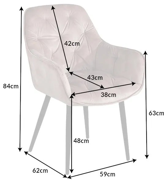 Dizajnová stolička Garold šampanský zamat