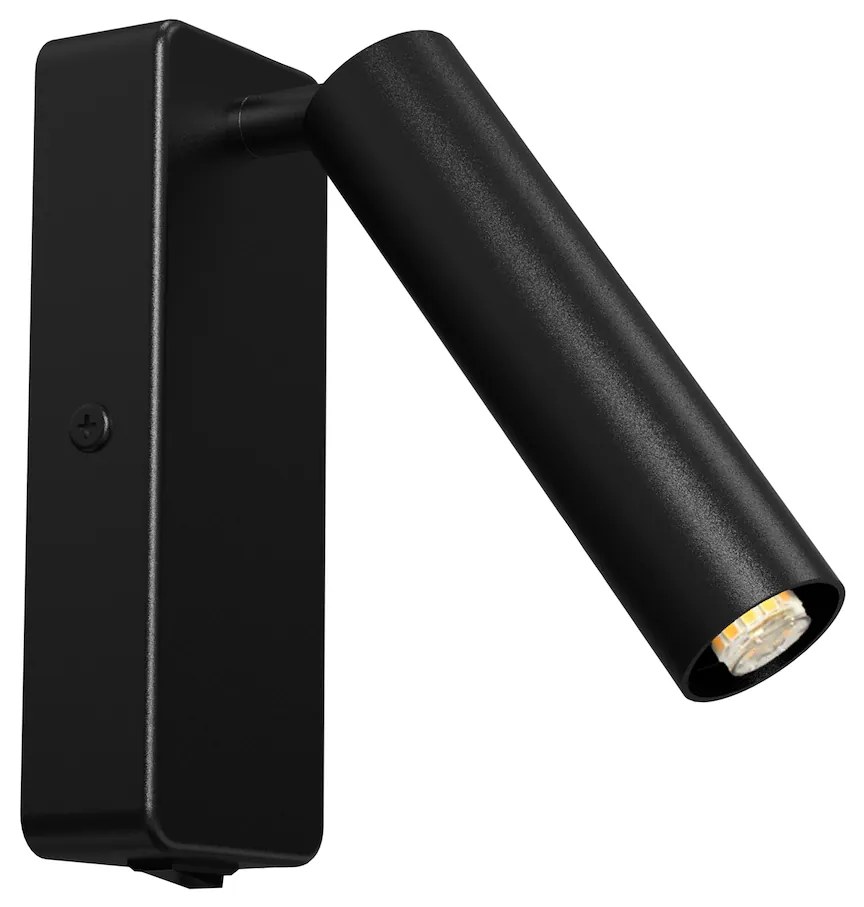 Nástenné svietidlo Santi, 1x čierne kovové tienidlo, b