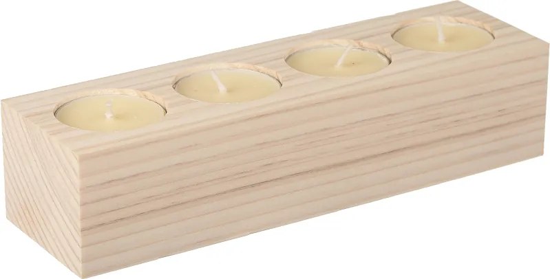 Drevobox Svietnik drevený pre 4 sviečky II