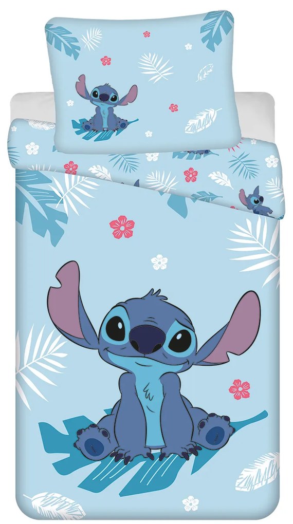 Jerry Fabrics Bavlnené obliečky 140x200 + 70x90 cm - Lilo and Stitch "Blue"