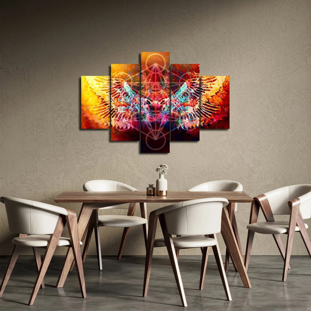 Obraz - Merkaba s krídlami, abstrakcia (150x105 cm)