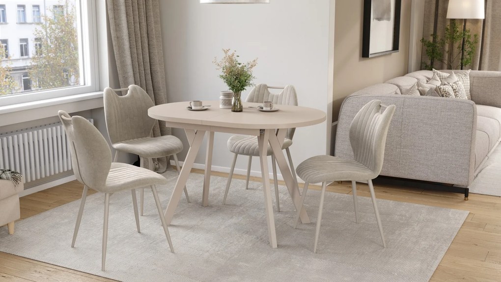 Mazzoni ALMO Kašmír / kašmírové nohy - OVÁLNY ROZKLADACÍ STÔL 120-220 cm PRE 10-12 OSÔB